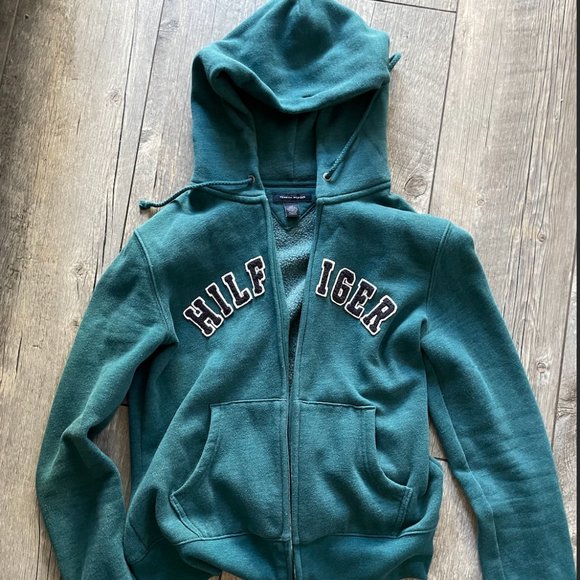 Tommy Hilfiger Teal Zip Up Hoodie - Picture 1 of 1
